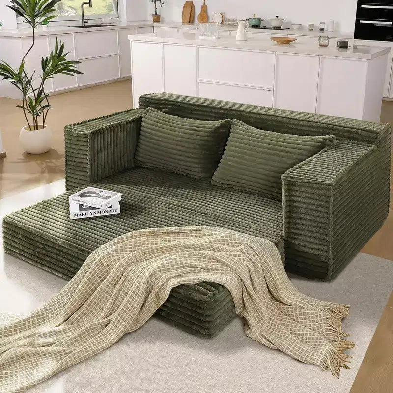 Sofá Cama Convertible de 75, Sofá Cama sin Marco con 2 Almohadas, Sofá Desplegable Plegable, Sofá Cama Loveseat, Sofá Futón para Sala de Estar, No Requiere Montaje