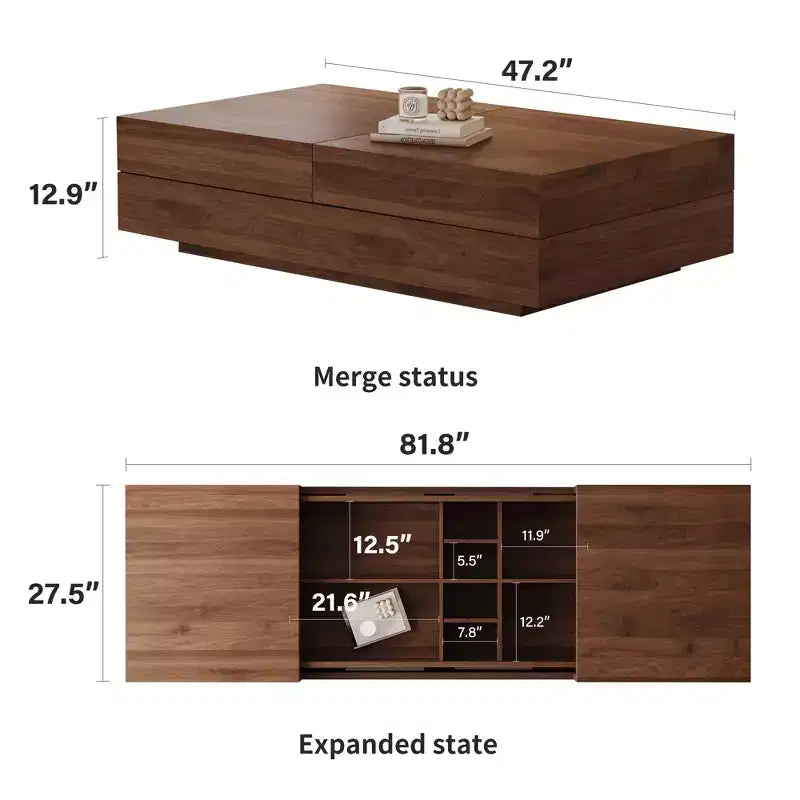 4-Piece Mid-Century Modern Living Room Set: Sofa, Loveseat, Lounge Chair & Expandable Storage Coffee Table (Washable Covers) Gaoyangjiaju