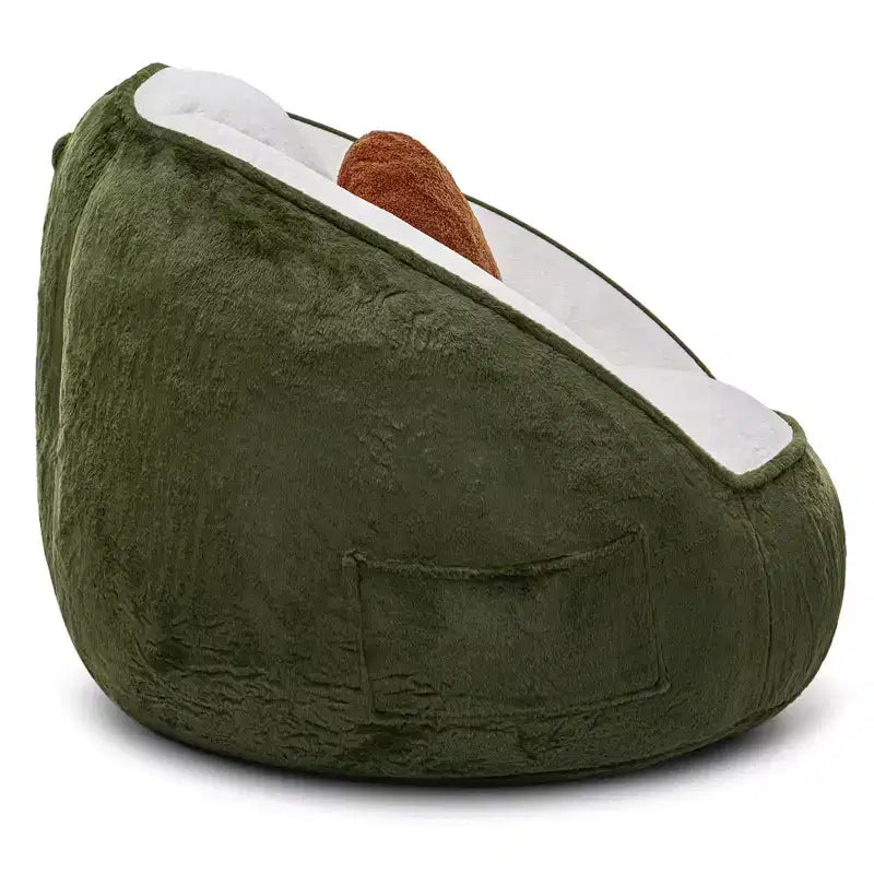 Hommpa Ergonomic Avocado Green Bean Bag Chair with Faux Fur & Memory Foam - Perfect Gift for Adults