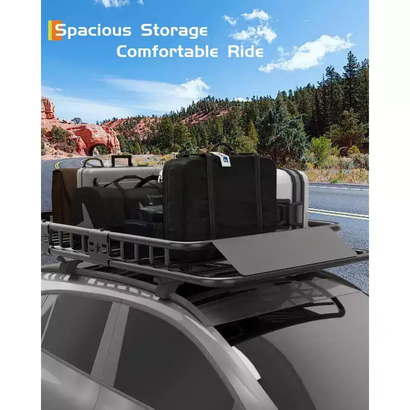 Cesta de Carga de Techo de Acero Reforzado, 200 lbs de Capacidad, para SUVs, Coches, Camionetas