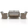 Martha Stewart All-Weather Rattan Wicker Patio Loveseat, 2 Chairs,Coffee Table - Weathered Gray