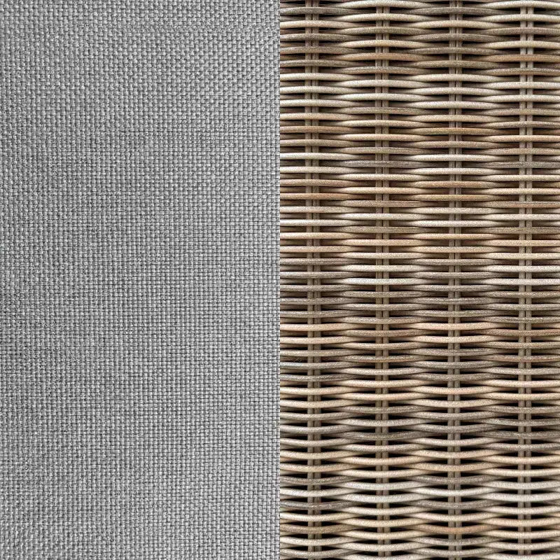 Sofá de dos plazas, 2 sillas, mesa de centro de mimbre de ratán para patio para todo tipo de clima Martha Stewart - Gris desgastado