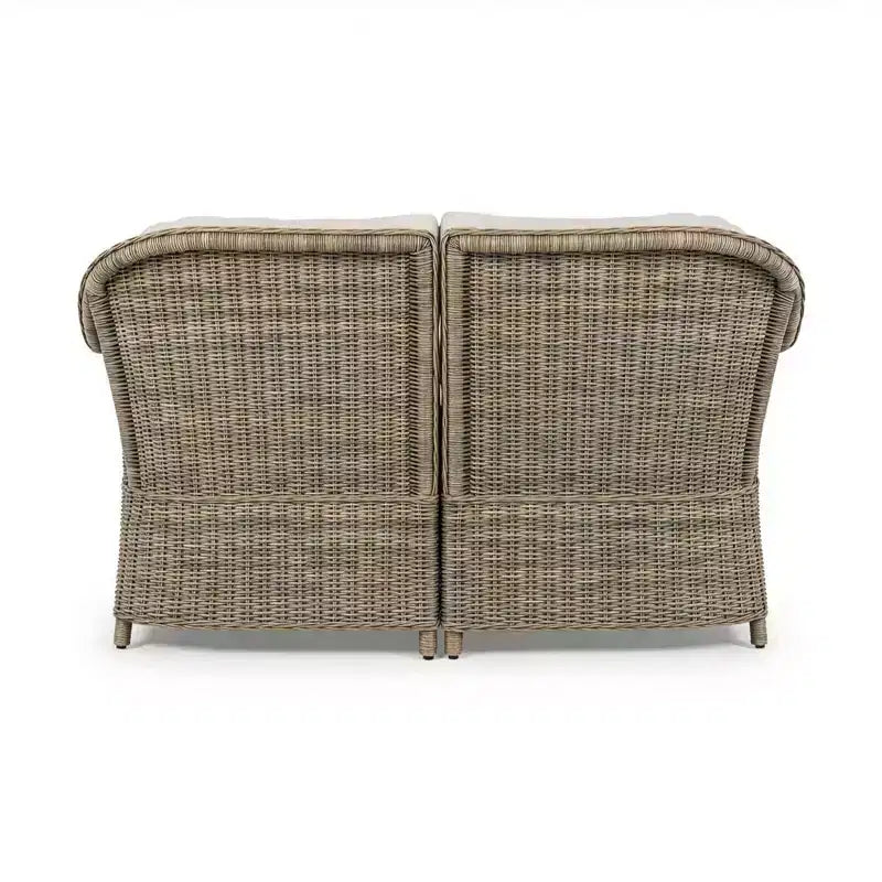 Sofá de dos plazas, 2 sillas, mesa de centro de mimbre de ratán para patio para todo tipo de clima Martha Stewart - Gris desgastado