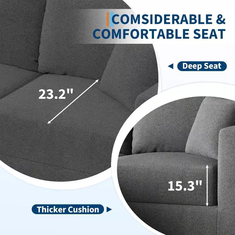 80 Modular Sectional Loveseat Sofa Bed, No-Assembly Boneless Cloud Couch, for Home, Living Room