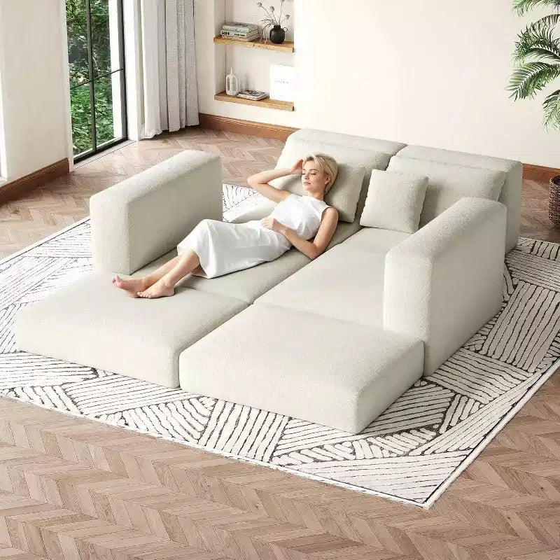Sofá cama seccional modular de 80", sofá nube sin ensamblaje ni armazón, para el hogar, sala de estar