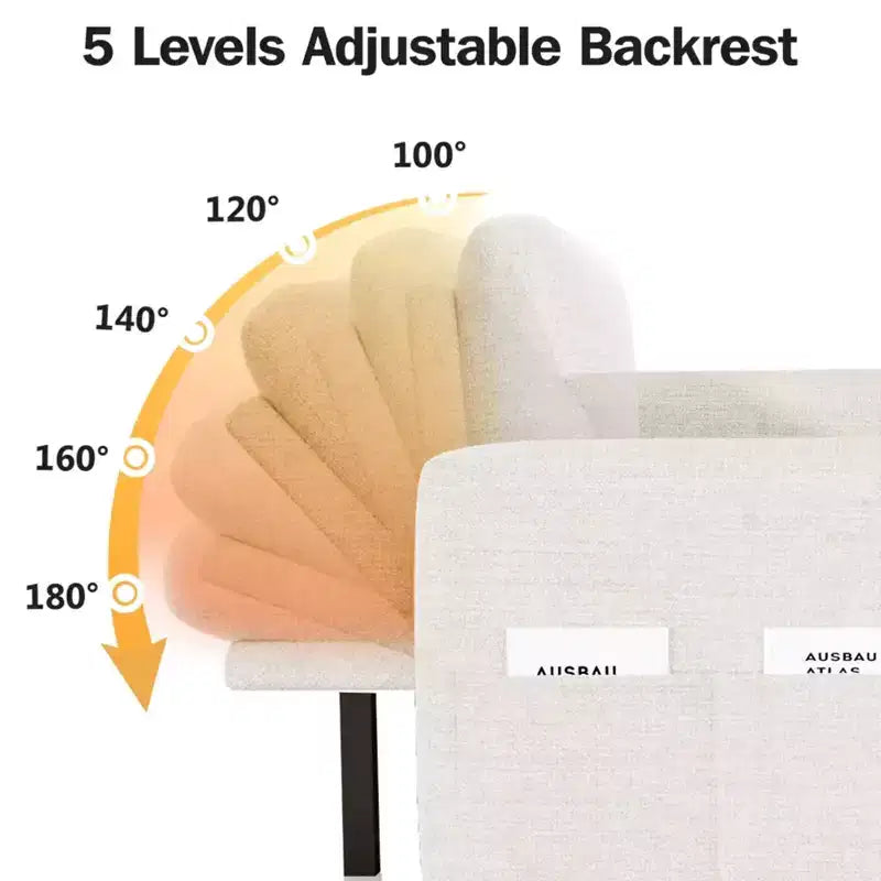 Sofá Cama Extraíble 2 en 1 con Chaise de Almacenamiento, Sofá Seccional de Chenilla con Puertos USB para Sala de Estar