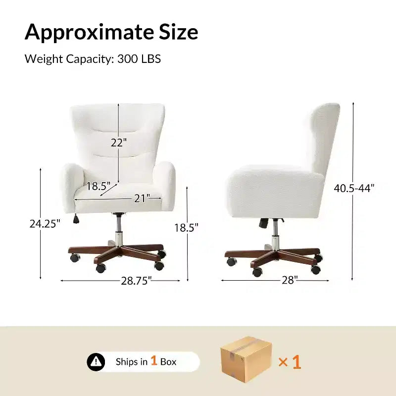 Fauteuil de bureau à dossier haut avec hauteur réglable et accoudoirs incurvés