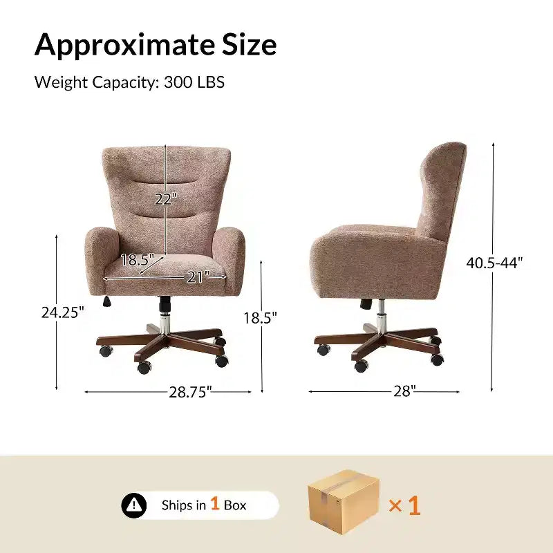 Fauteuil de bureau à dossier haut avec hauteur réglable et accoudoirs incurvés