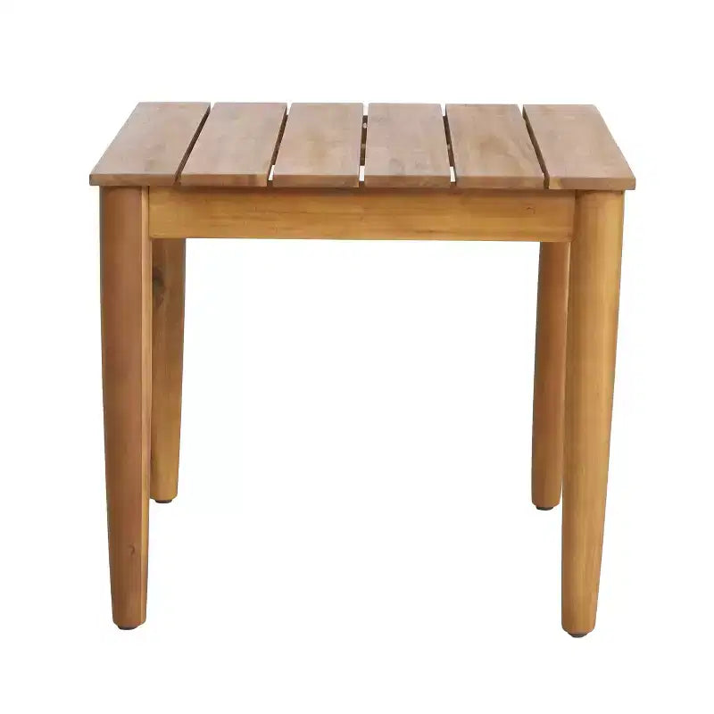 Christopher Knight Home Minh Juego de 3 piezas de sillas giratorias de patio de acacia modernas con diseño de cuerda y mesa de listones