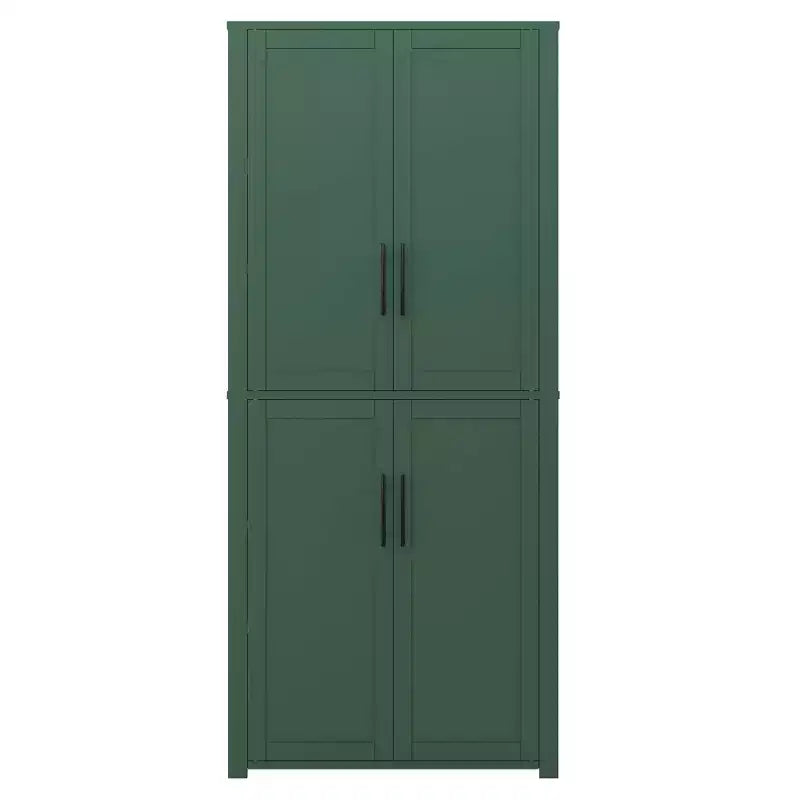 Meuble de rangement autoportant blanc à grain de bois 4 portes de 170 x 71 x 38 cm pour salon