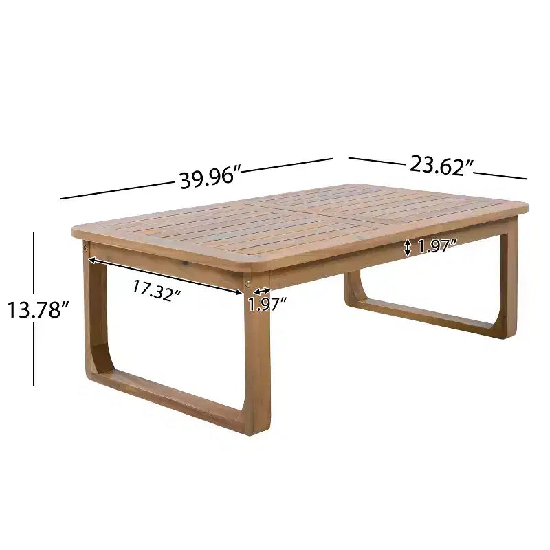 Christopher Knight Home Marsh Patio Modern Acacia Wood Juego de sala de estar de 2 piezas con sofá de 3 plazas de cuerda y mesa de centro