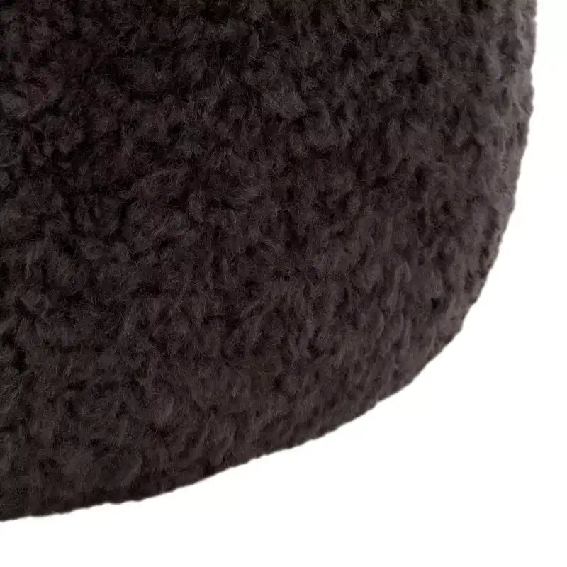 Puf Otomano Redondo, Crema, 100% Poliéster, Capacidad de 125 kg, Hecho en EE. UU.