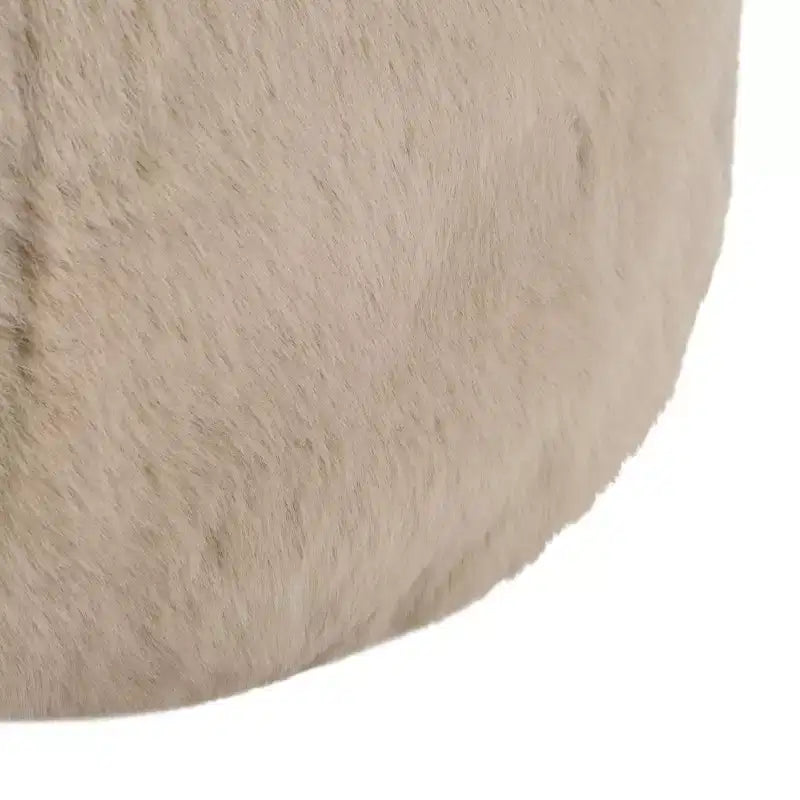 Puf Otomano Redondo, Crema, 100% Poliéster, Capacidad de 125 kg, Hecho en EE. UU.