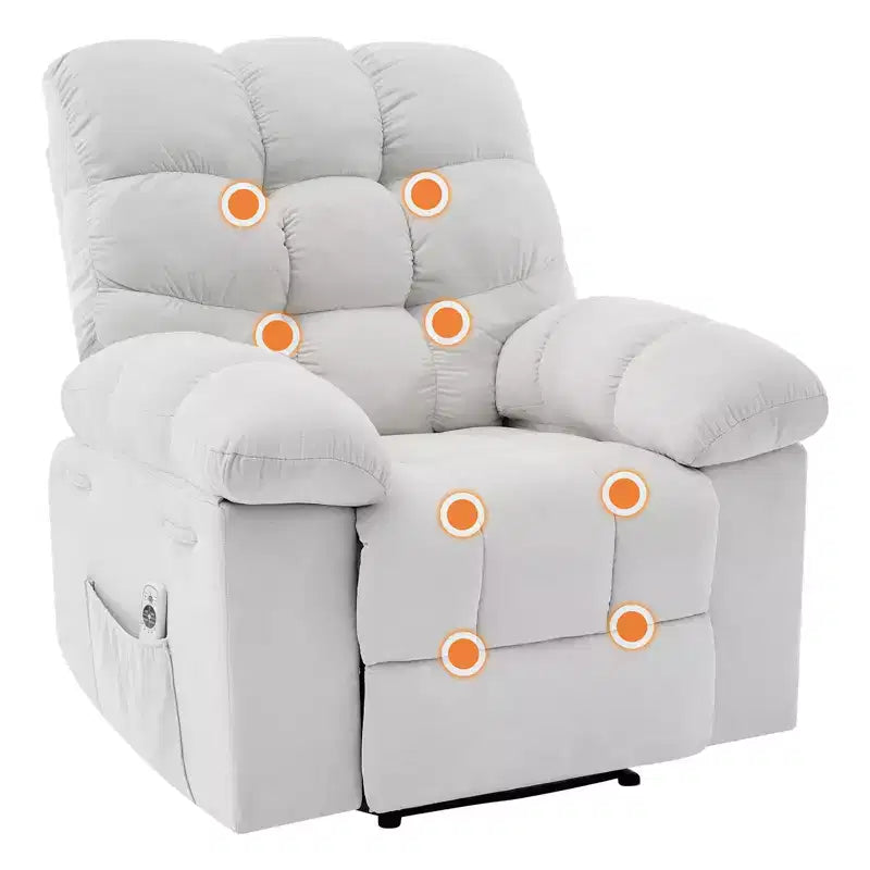 Massage & Heating Recliner Chair for Adults, 150 Manual Oversized Overstuffed Single Sofa, Extra Wide Plush Seat, Living Room & Home Theater