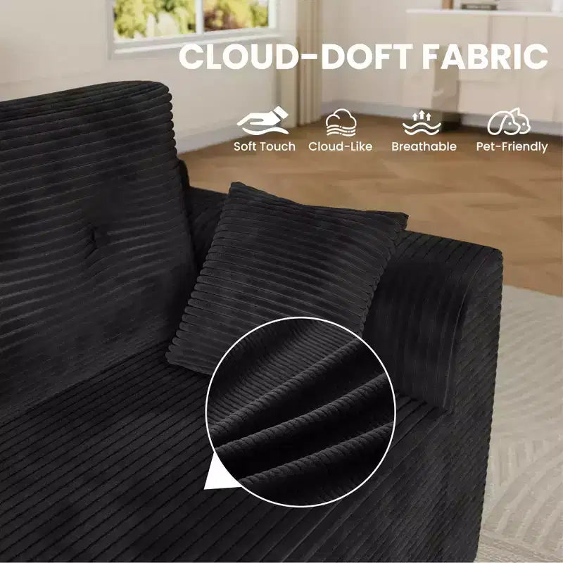 Modular Sectional Sofa, 105'' Soft Couch Sofa Bed for Living Room, Sectional Couch with Oversized Chaise