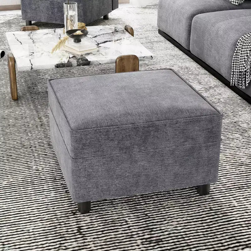 Modular 1 Seat Sofa, Chenille Single Chair with Storage Seat, Modular Sectional Unit for Modular Sectional Sofa Couch, Free Combination, Light Grey