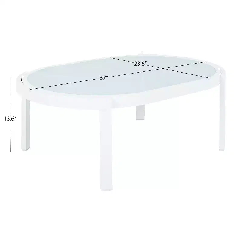 Christopher Knight Home Althea - Set de conversación curvo moderno de 5 piezas para exteriores de aluminio con mesa de centro de vidrio