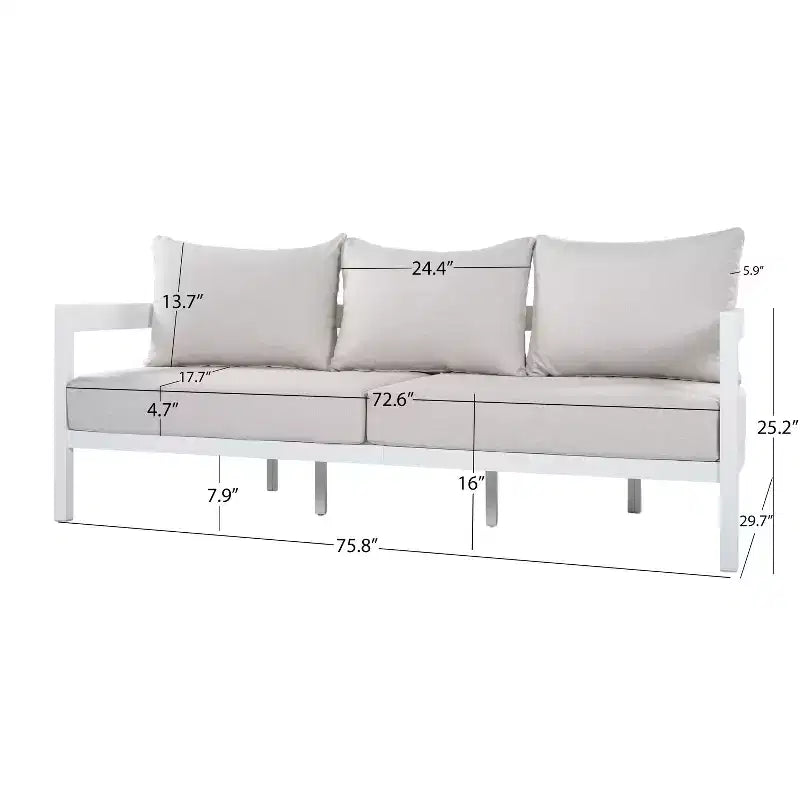 Christopher Knight Home Althea - Set de conversación curvo moderno de 5 piezas para exteriores de aluminio con mesa de centro de vidrio