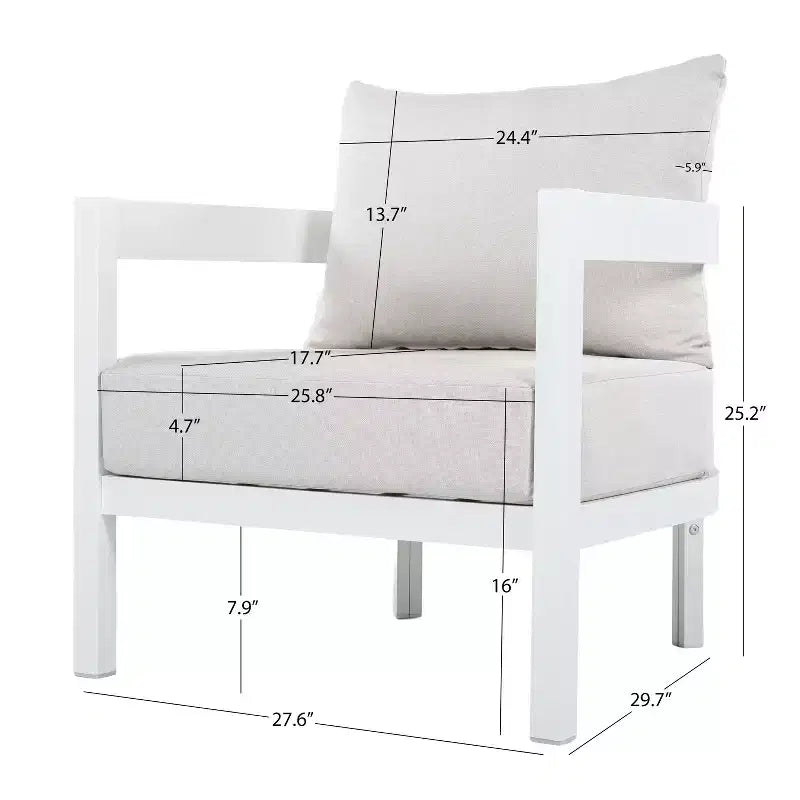 Christopher Knight Home Althea - Set de conversación curvo moderno de 5 piezas para exteriores de aluminio con mesa de centro de vidrio