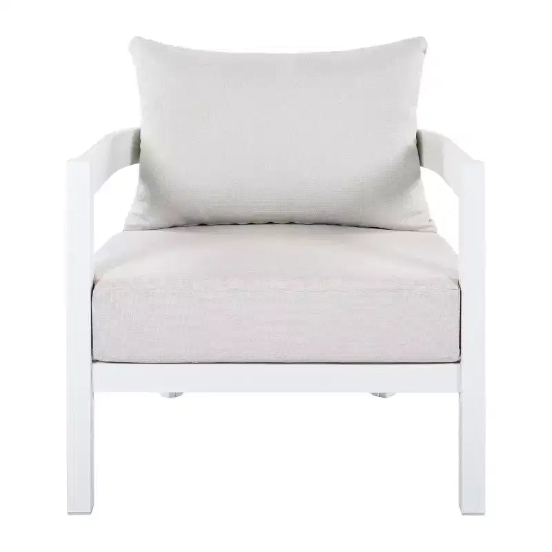 Christopher Knight Home Althea - Set de conversación curvo moderno de 5 piezas para exteriores de aluminio con mesa de centro de vidrio