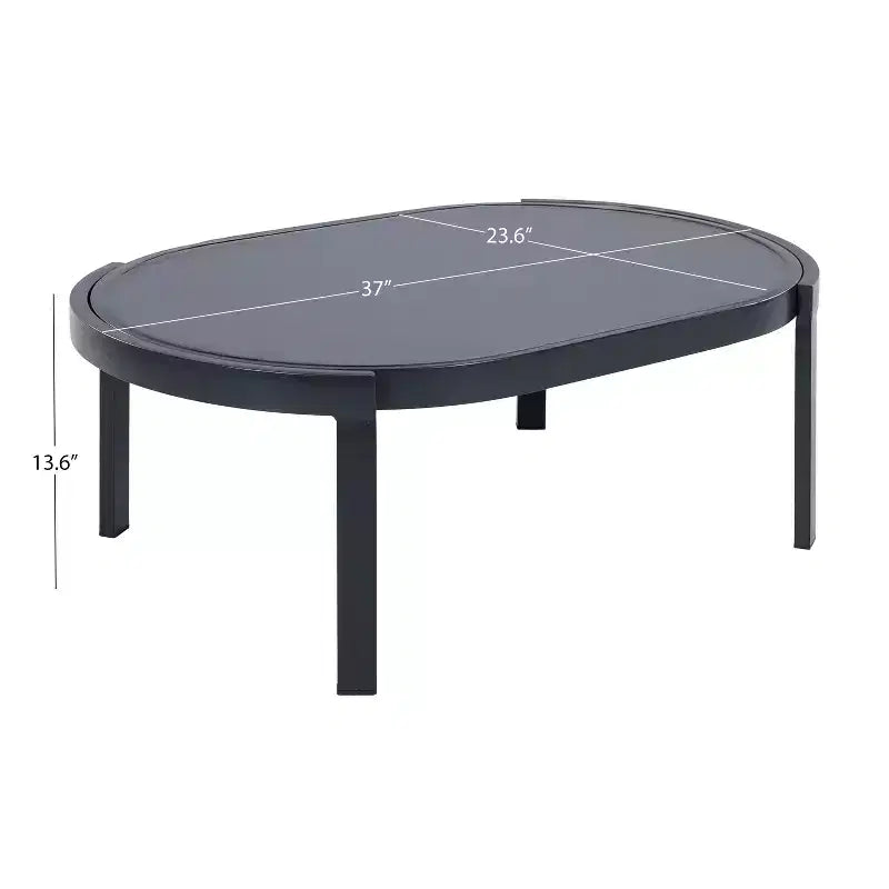 Christopher Knight Home Althea - Set de conversación curvo moderno de 5 piezas para exteriores de aluminio con mesa de centro de vidrio