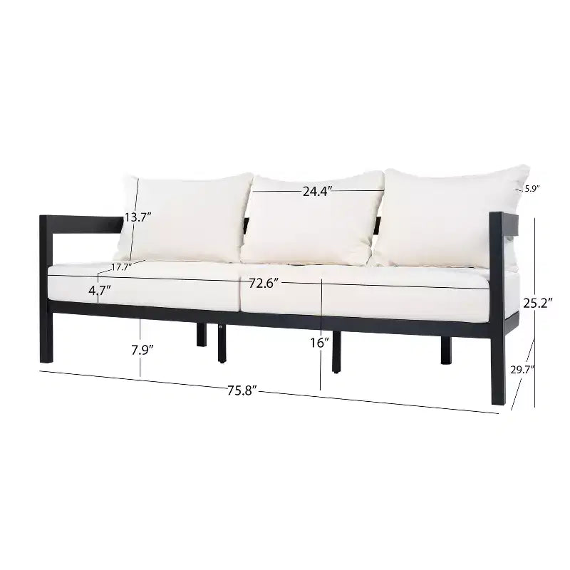 Christopher Knight Home Althea - Set de conversación curvo moderno de 5 piezas para exteriores de aluminio con mesa de centro de vidrio