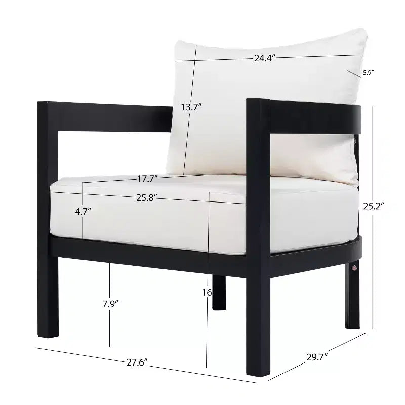 Christopher Knight Home Althea - Set de conversación curvo moderno de 5 piezas para exteriores de aluminio con mesa de centro de vidrio