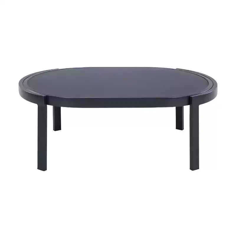 Christopher Knight Home Althea - Set de conversación curvo moderno de 5 piezas para exteriores de aluminio con mesa de centro de vidrio