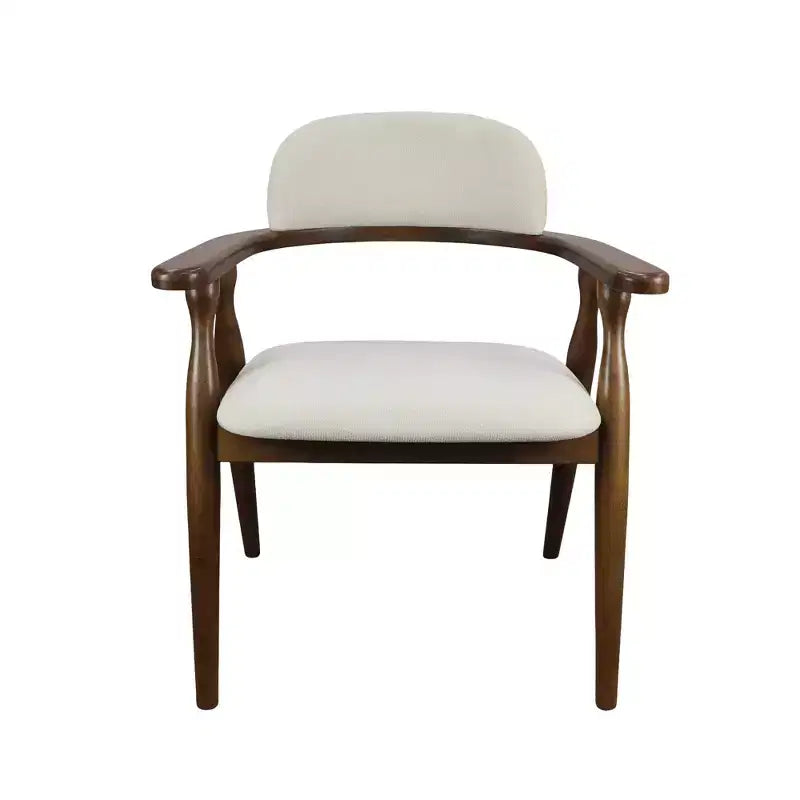 Sillas de comedor tapizadas de madera de caucho estilo casa de campo con respaldo curvo, juego de 2