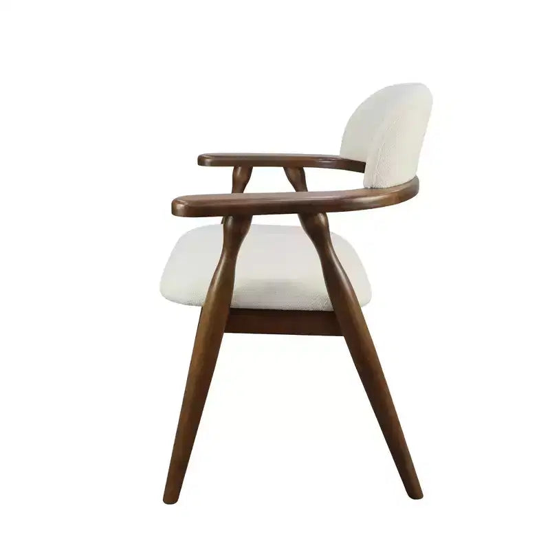 Sillas de comedor tapizadas de madera de caucho estilo casa de campo con respaldo curvo, juego de 2