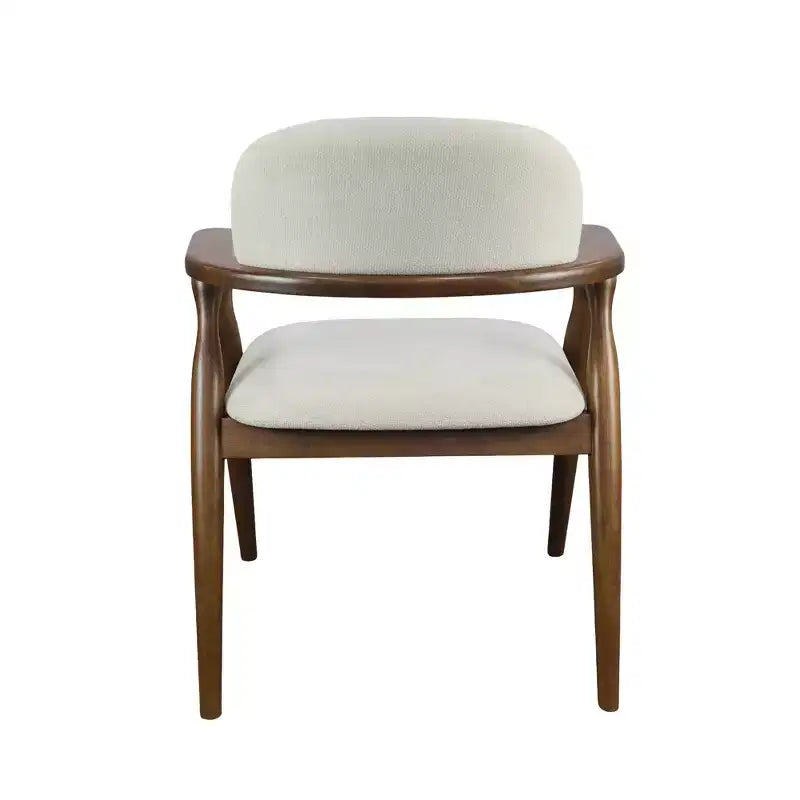 Sillas de comedor tapizadas de madera de caucho estilo casa de campo con respaldo curvo, juego de 2