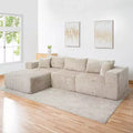 Home Imports Emporium 110 Modular Cloud Sectional Sofa with Chaise, Deep Seat L-Shaped Couch, Soft Corduroy Upholstered Frameless Sectional