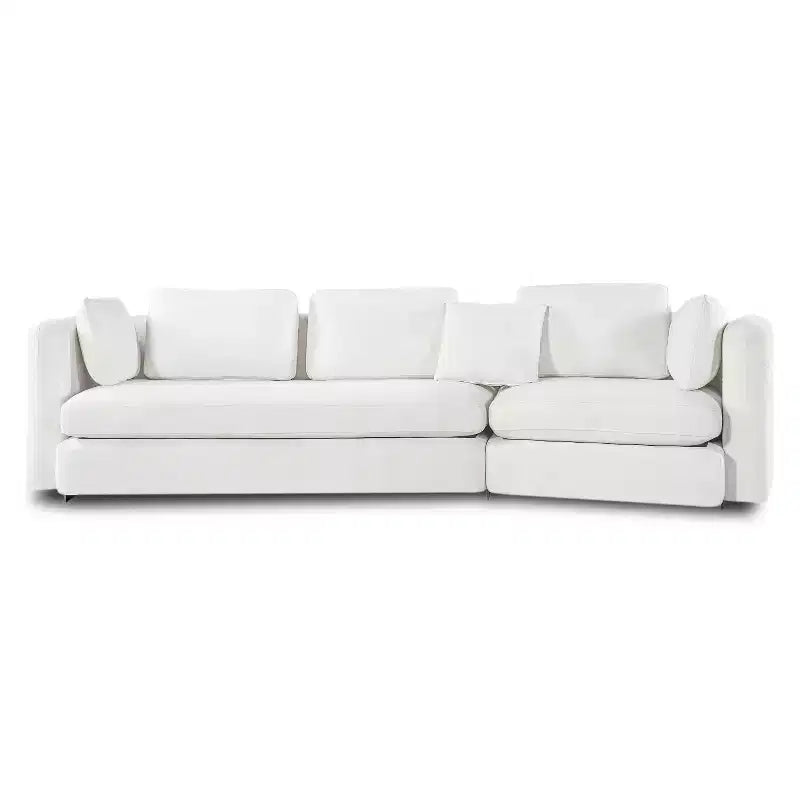 Christopher Knight Home Landon Modern 116.5 Upholstered Curved 3-Seater Modular Sofa with Movable Cushions and 2 Pillows