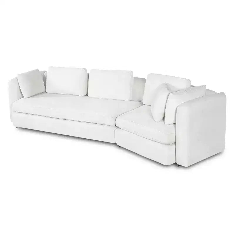 Christopher Knight Home Landon Modern 116.5 Upholstered Curved 3-Seater Modular Sofa with Movable Cushions and 2 Pillows