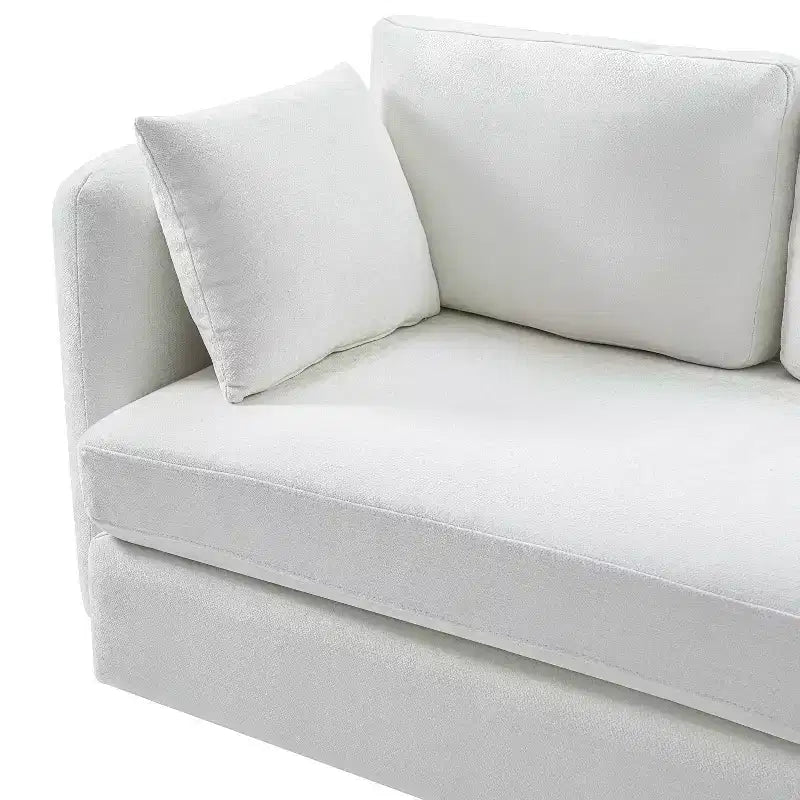 Christopher Knight Home Landon Modern 116.5 Upholstered Curved 3-Seater Modular Sofa with Movable Cushions and 2 Pillows