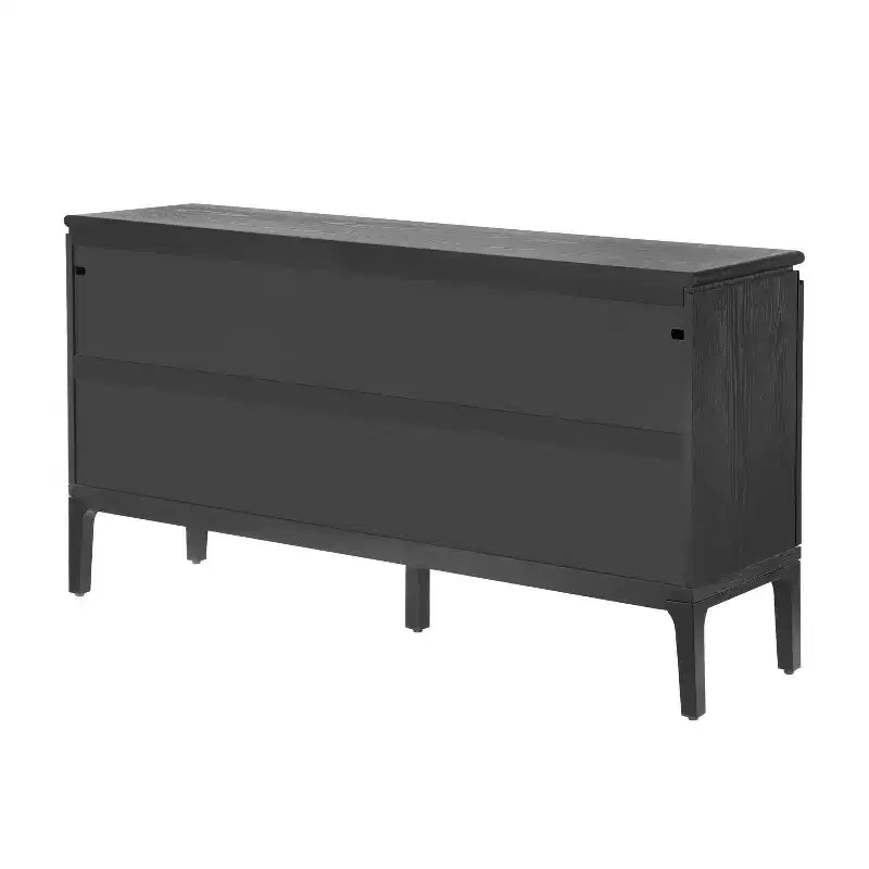 Aparador moderno de 4 puertas de 59" con patas de madera de caucho