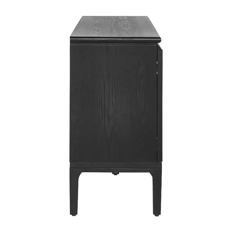 Aparador moderno de 4 puertas de 59" con patas de madera de caucho