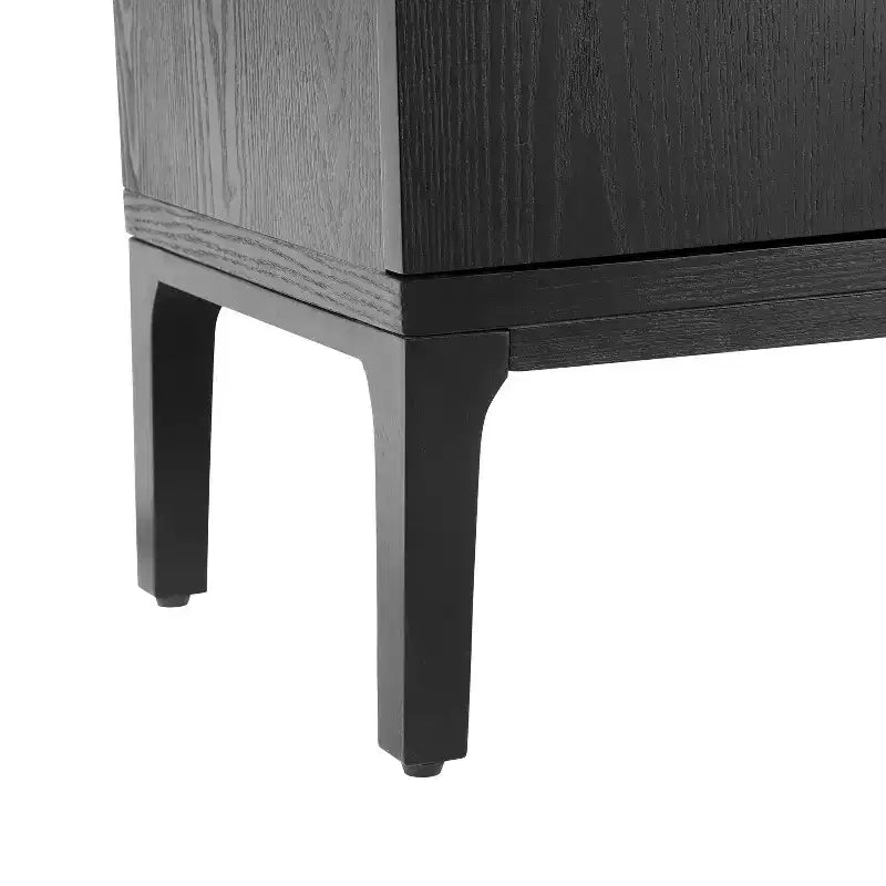 Aparador moderno de 4 puertas de 59" con patas de madera de caucho