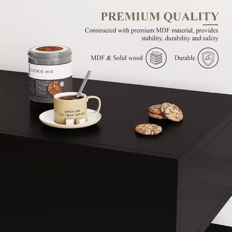 Mueble de Café, 3 Cajones, Estante Ajustable, para Comedor, Sala de Estar, Cocina