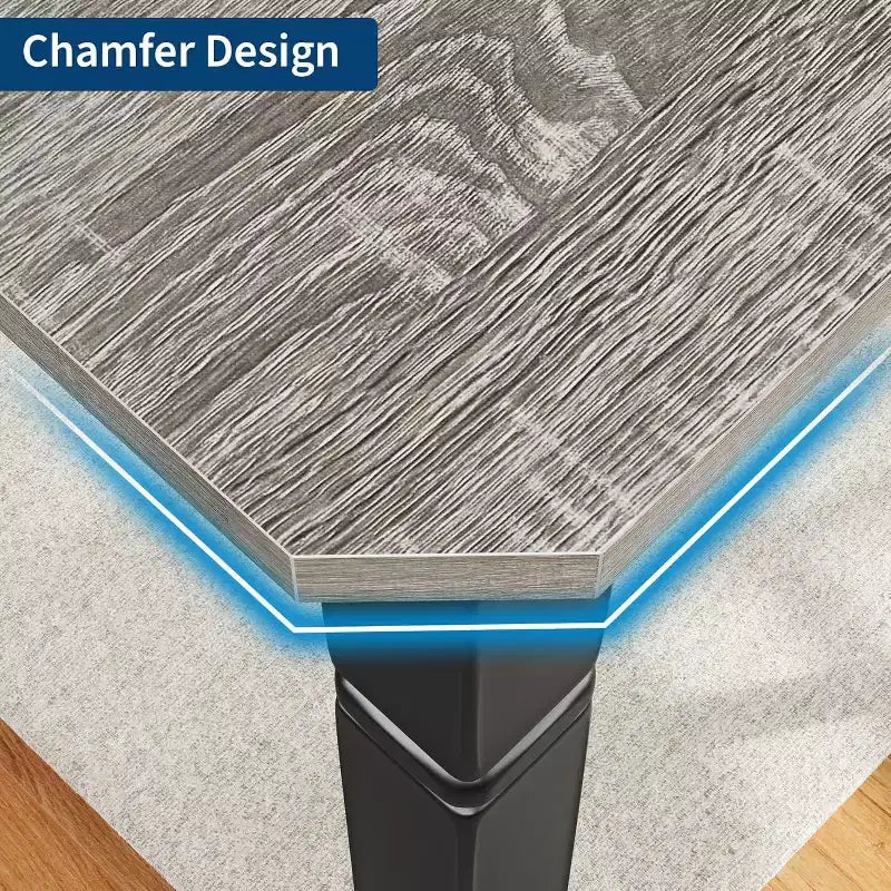 Mesa de Comedor Industrial Larga para 6-8, Mesa de Cocina Rectangular de Madera con Estructura de Metal Reforzado Estilo Granja Moderna para Comedor Cocina