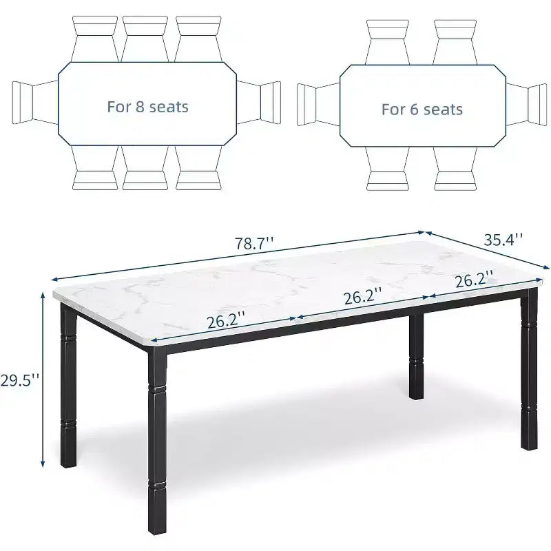 Mesa de Comedor Industrial Larga para 6-8, Mesa de Cocina Rectangular de Madera con Estructura de Metal Reforzado Estilo Granja Moderna para Comedor Cocina