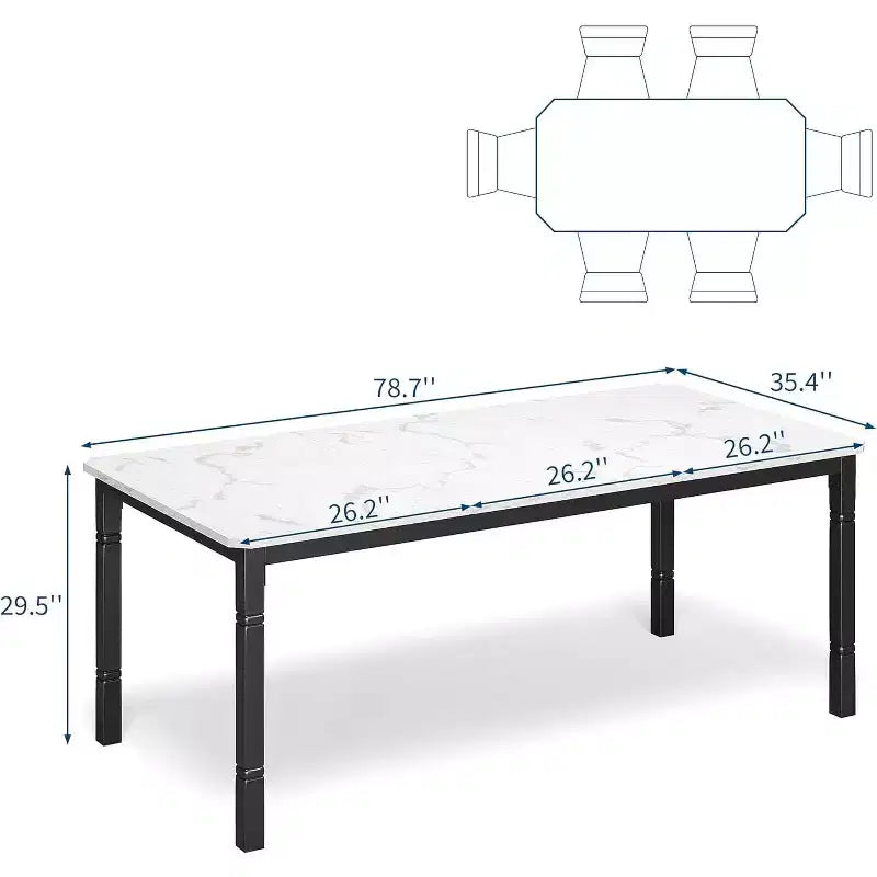 Mesa de Comedor Industrial Larga para 6-8, Mesa de Cocina Rectangular de Madera con Estructura de Metal Reforzado Estilo Granja Moderna para Comedor Cocina