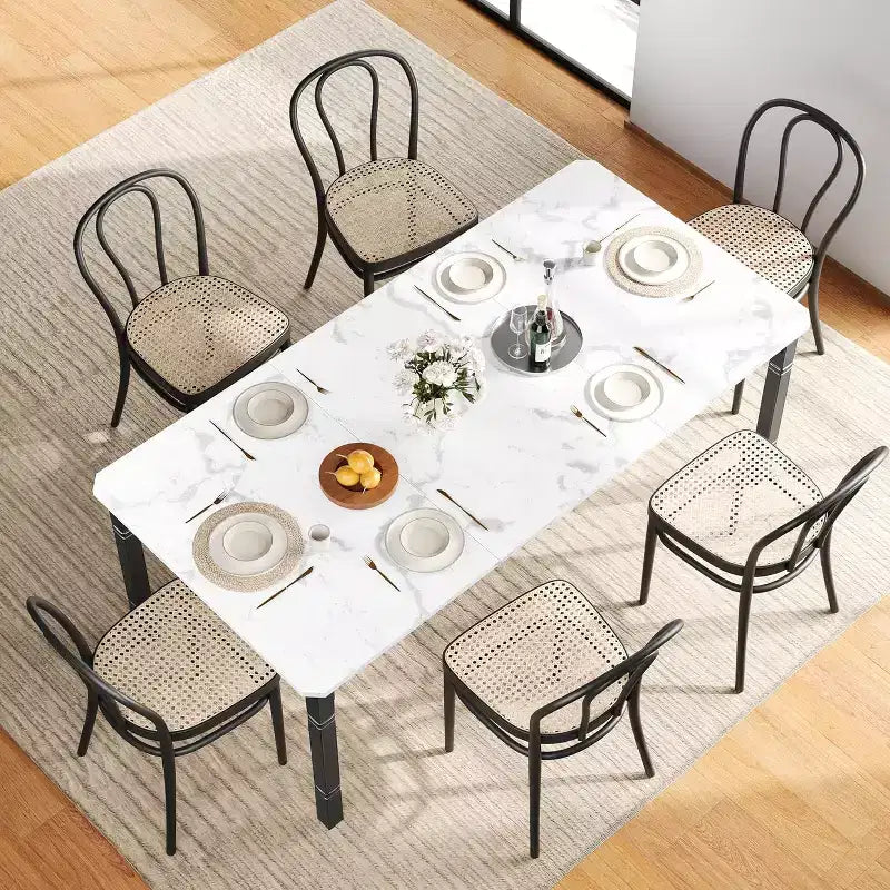 Mesa de Comedor Industrial Larga para 6-8, Mesa de Cocina Rectangular de Madera con Estructura de Metal Reforzado Estilo Granja Moderna para Comedor Cocina