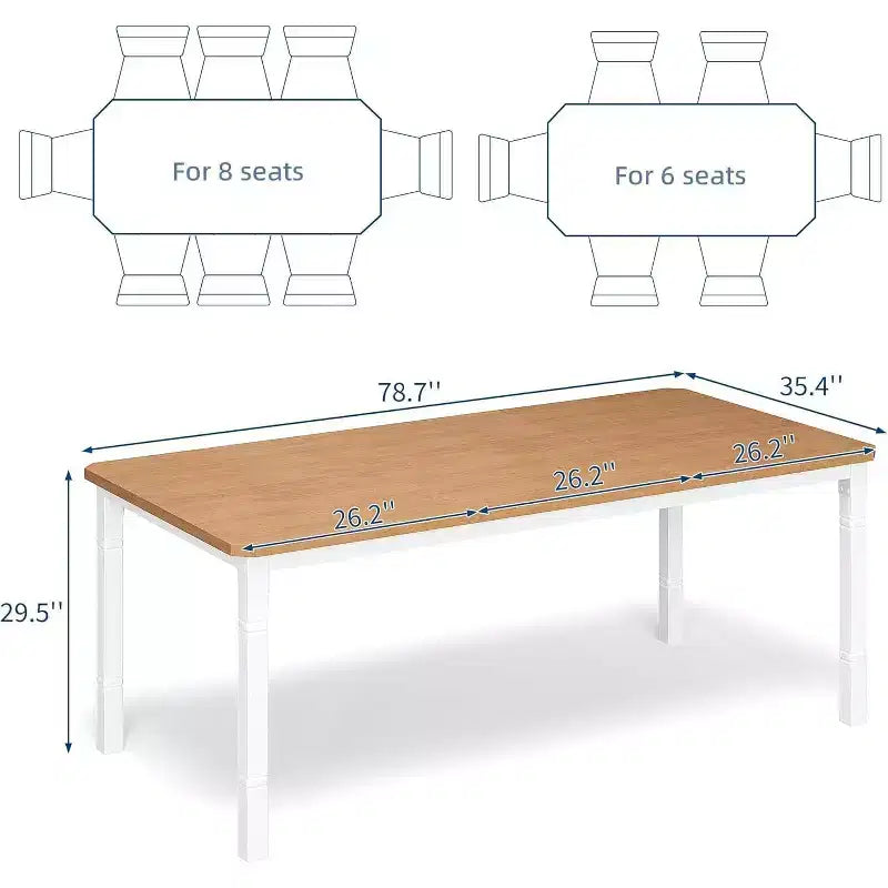 Mesa de Comedor Industrial Larga para 6-8, Mesa de Cocina Rectangular de Madera con Estructura de Metal Reforzado Estilo Granja Moderna para Comedor Cocina