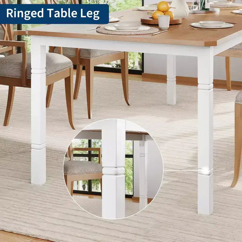 Mesa de Comedor Industrial Larga para 6-8, Mesa de Cocina Rectangular de Madera con Estructura de Metal Reforzado Estilo Granja Moderna para Comedor Cocina