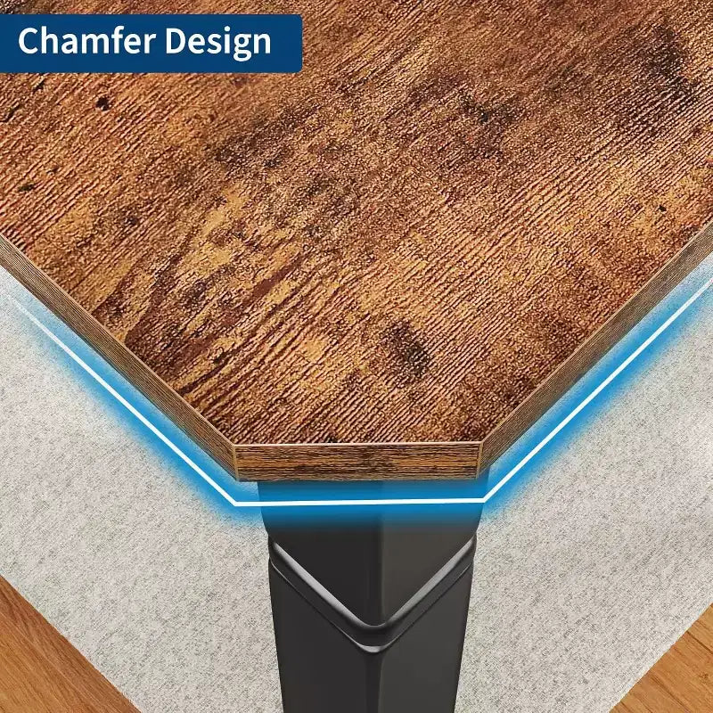 Mesa de Comedor Industrial Larga para 6-8, Mesa de Cocina Rectangular de Madera con Estructura de Metal Reforzado Estilo Granja Moderna para Comedor Cocina