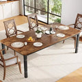 Mesa de Comedor Industrial Larga para 6-8, Mesa de Cocina Rectangular de Madera con Estructura de Metal Reforzado Estilo Granja Moderna para Comedor Cocina