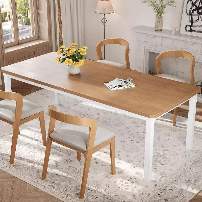 Mesa de Comedor Industrial Larga para 6-8, Mesa de Cocina Rectangular de Madera con Estructura de Metal Reforzado Estilo Granja Moderna para Comedor Cocina