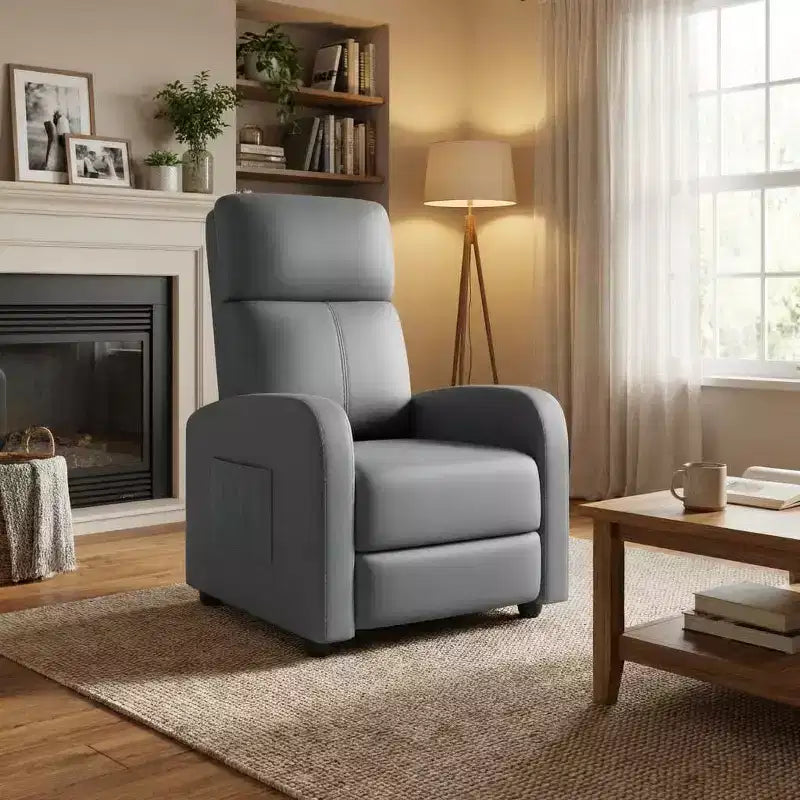 Comfortable Support Single Recliner Armchair  Adjustable Backrest & Footrest  Linen-Look Upholstery  Ideal for Living Room & Bedroom
