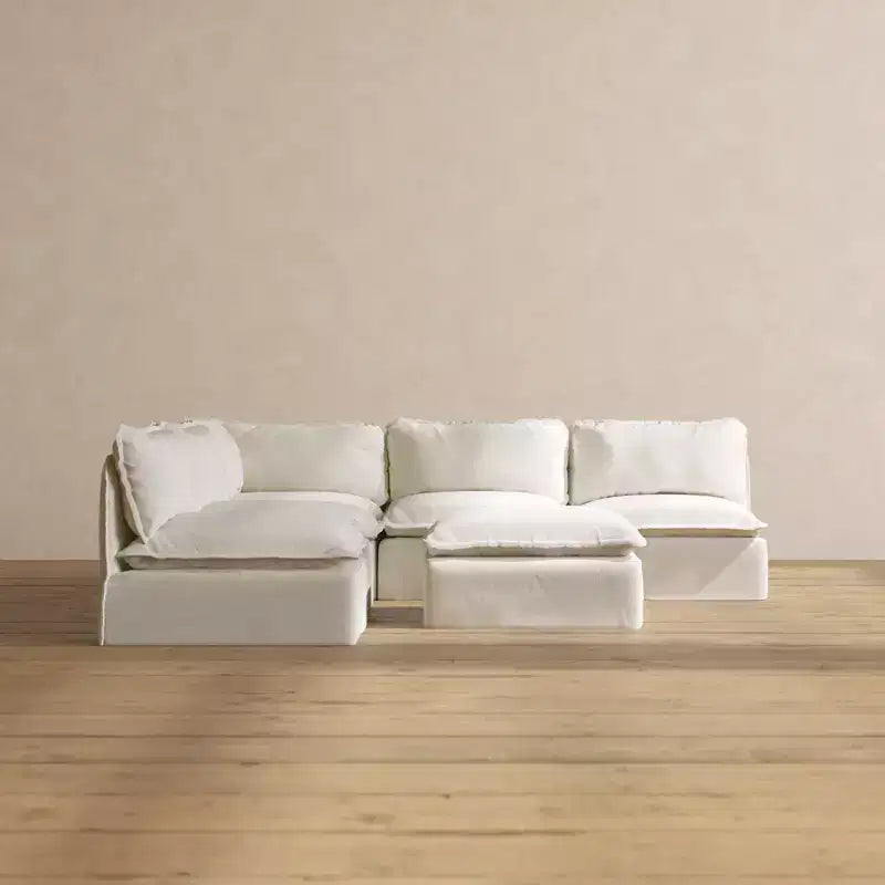 Anabei Sofá Seccional Modular Esquinero Abierto de 5 Plazas Lavable + Otomana | Asiento Memorix+ y Almohada Contorneada